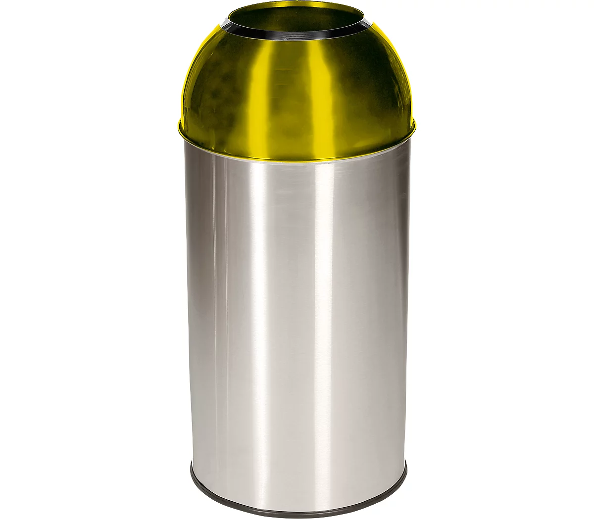 Colector de residuos Orgavente de acero inoxidable, volumen 40 l, redondo, ø 380 x Al 740 mm, para interior, amarillo