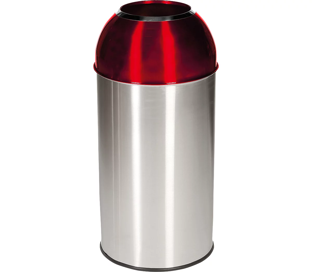 Colector de residuos Orgavente de acero inoxidable, volumen 40 l, redondo, ø 380 x Al 740 mm, para interior, rojo