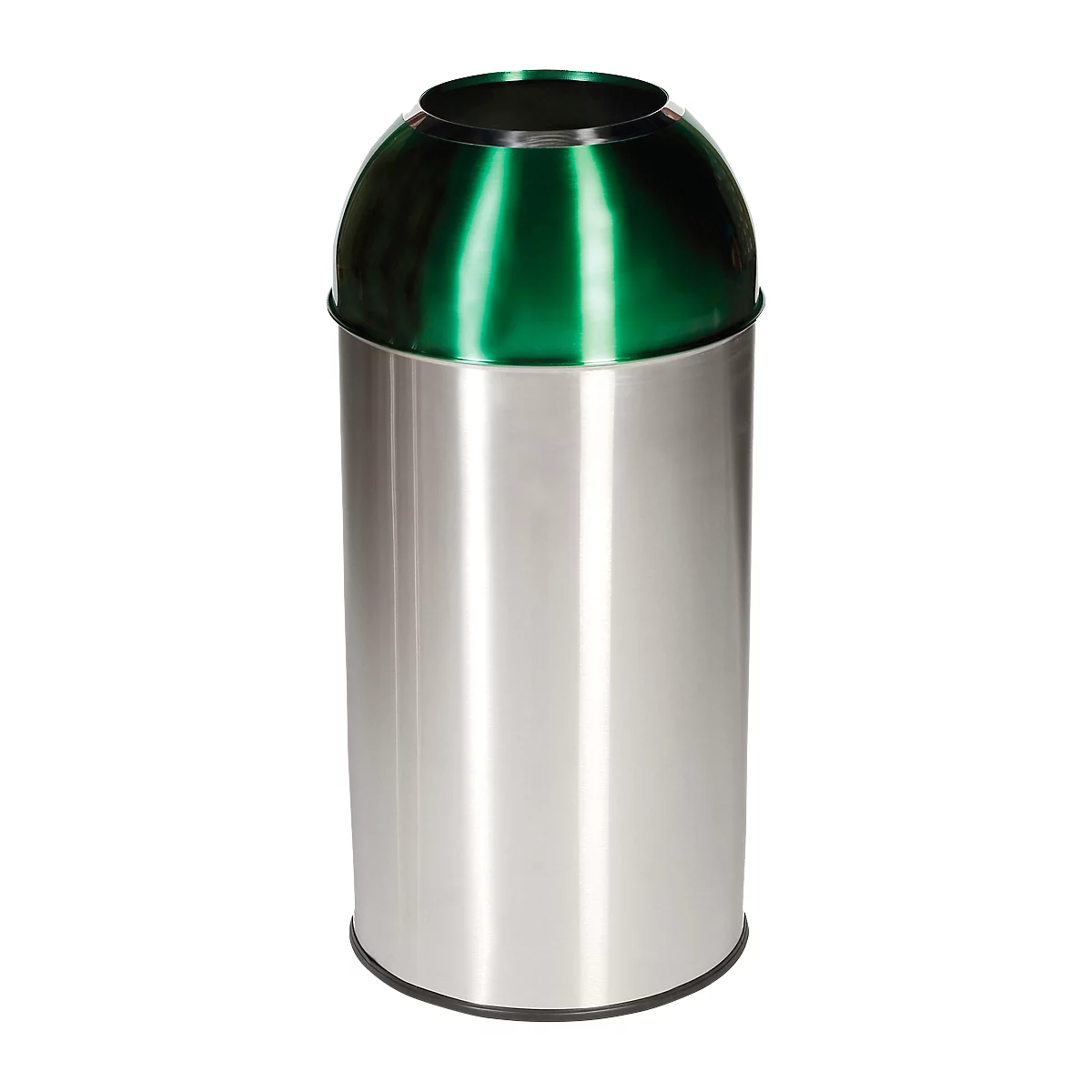 Colector de residuos Orgavente de acero inoxidable, volumen 40 l, redondo, ø 380 x Al 740 mm, para interior, verde