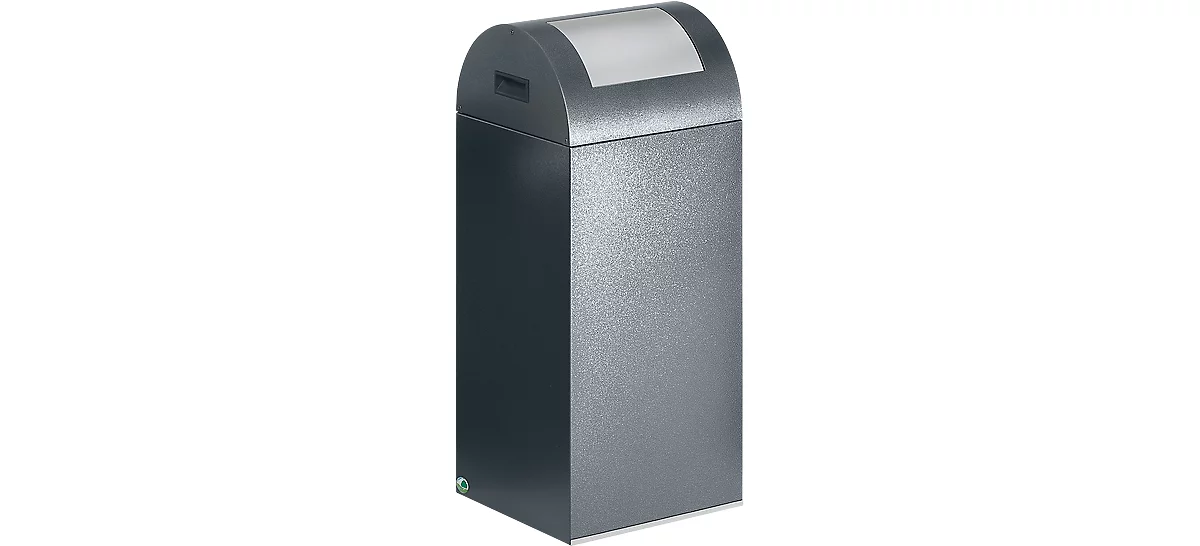 Colector de residuos reciclables autoextinguible 55R, plata antigua/plata