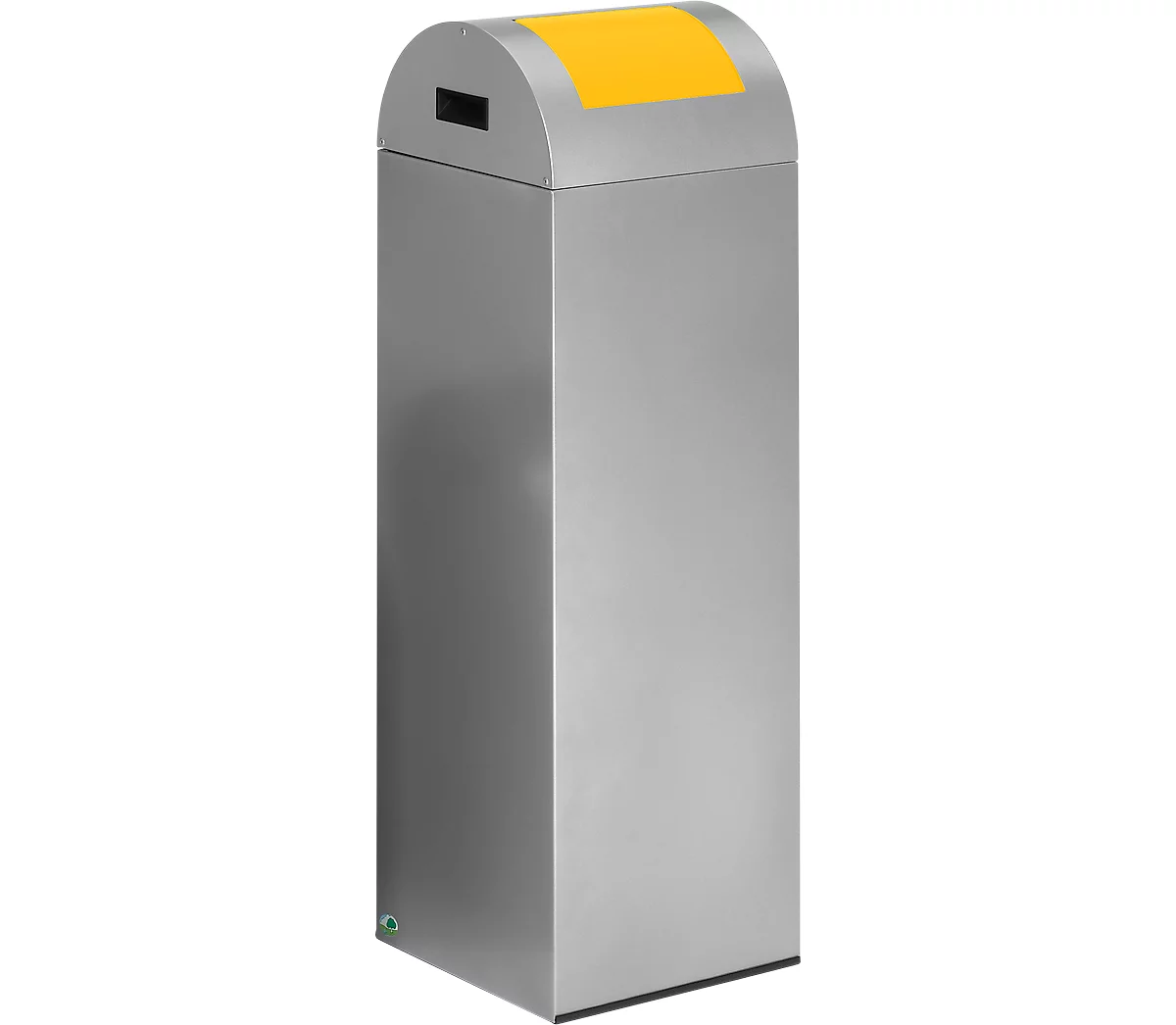 Colector de residuos reciclables autoextinguible 85R, plata/amarillo