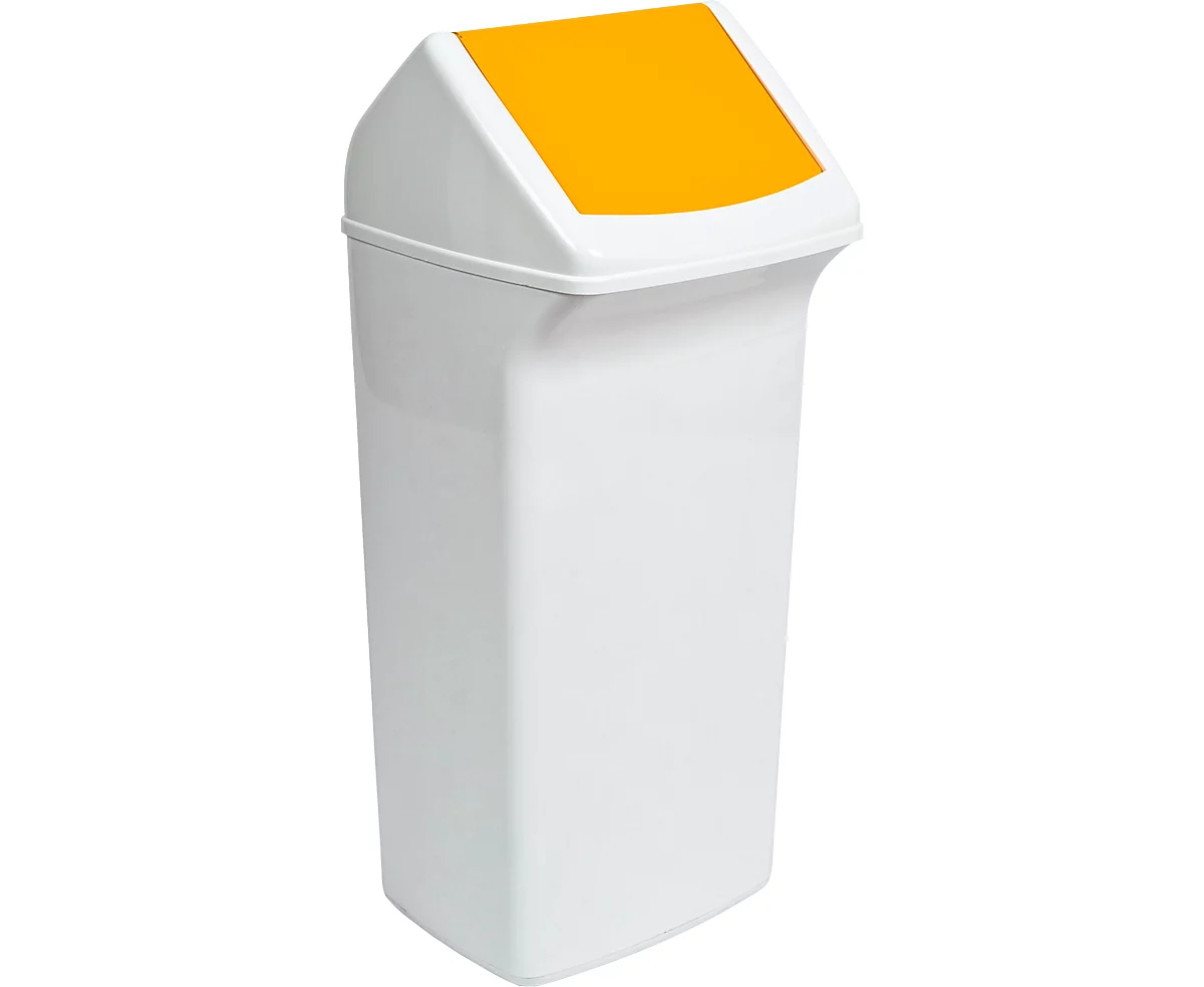 Colector de residuos reciclables Flip, 40 l, con tapa, amarillo