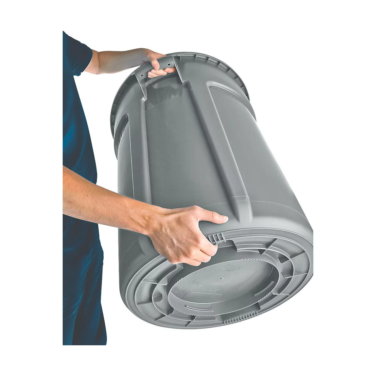 Colector de residuos reciclables, polietileno, redondo, 75 l, gris