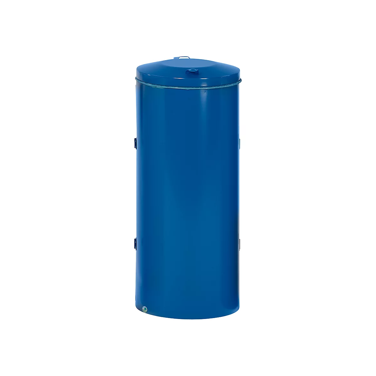 Colector de residuos VAR compacto de puerta doble, para bolsas de basura de 120 l, con asa y tapa, resistente al fuego, azul genciana