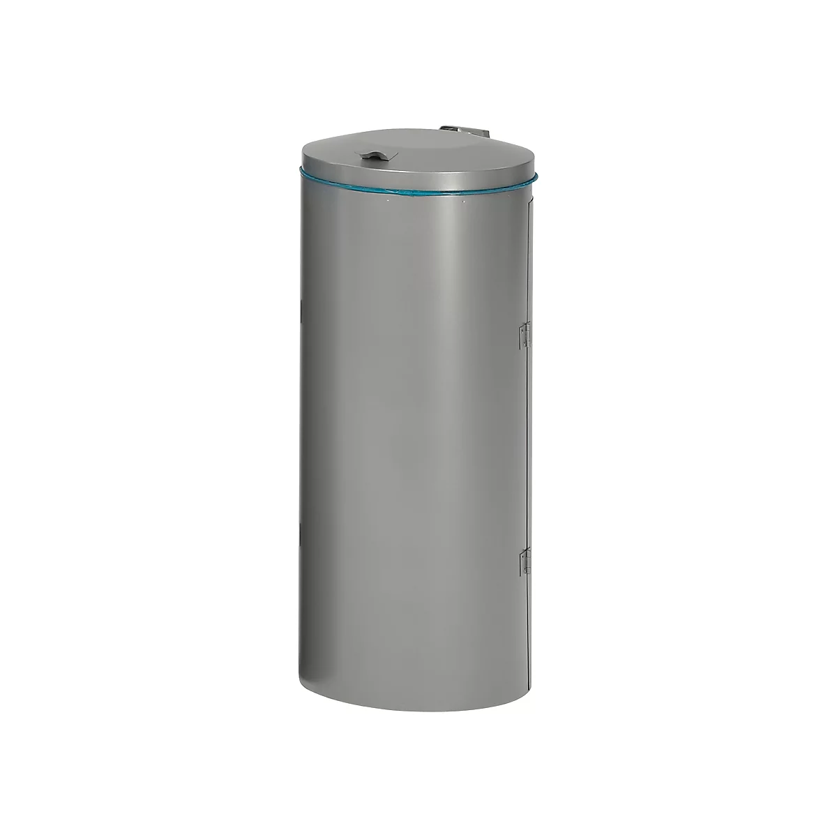 Colector de residuos VAR compacto de puerta doble, para bolsas de basura de 120 l, con asa y tapa, resistente al fuego, plata