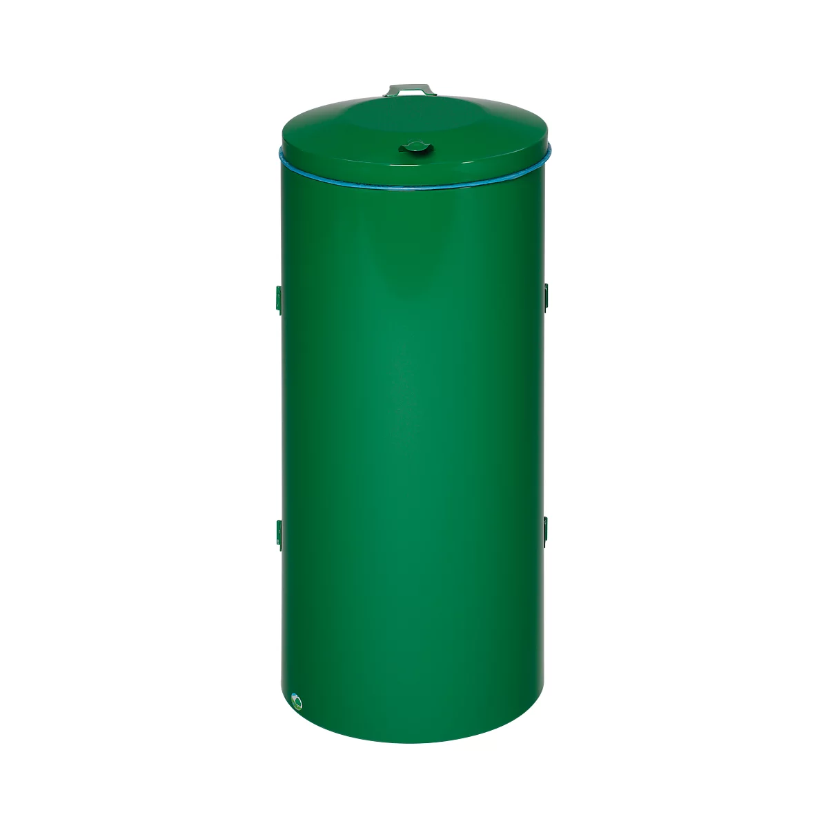 Colector de residuos VAR compacto de puerta doble, para bolsas de basura de 120 l, con asa y tapa, resistente al fuego, verde esmeralda