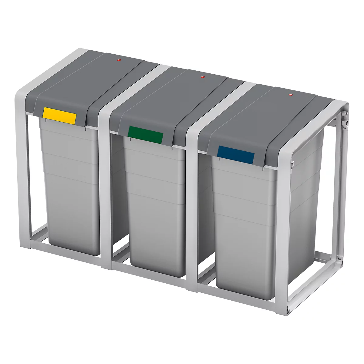 Colectores de residuos reciclables Hailo ProfiLine Öko XL, módulo básico, volumen 38 l, con cubo interior, L 395 x A 355 x H 560 mm, plástico, gris