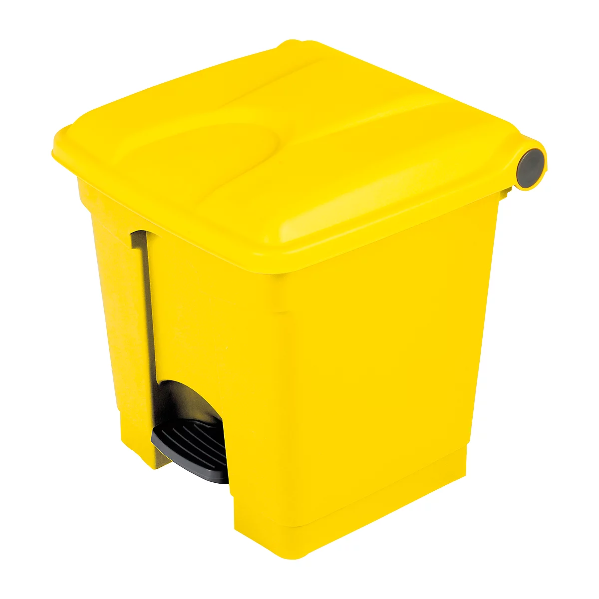 Collecteur de déchets à pédale en polyéthylène 30 L, jaune