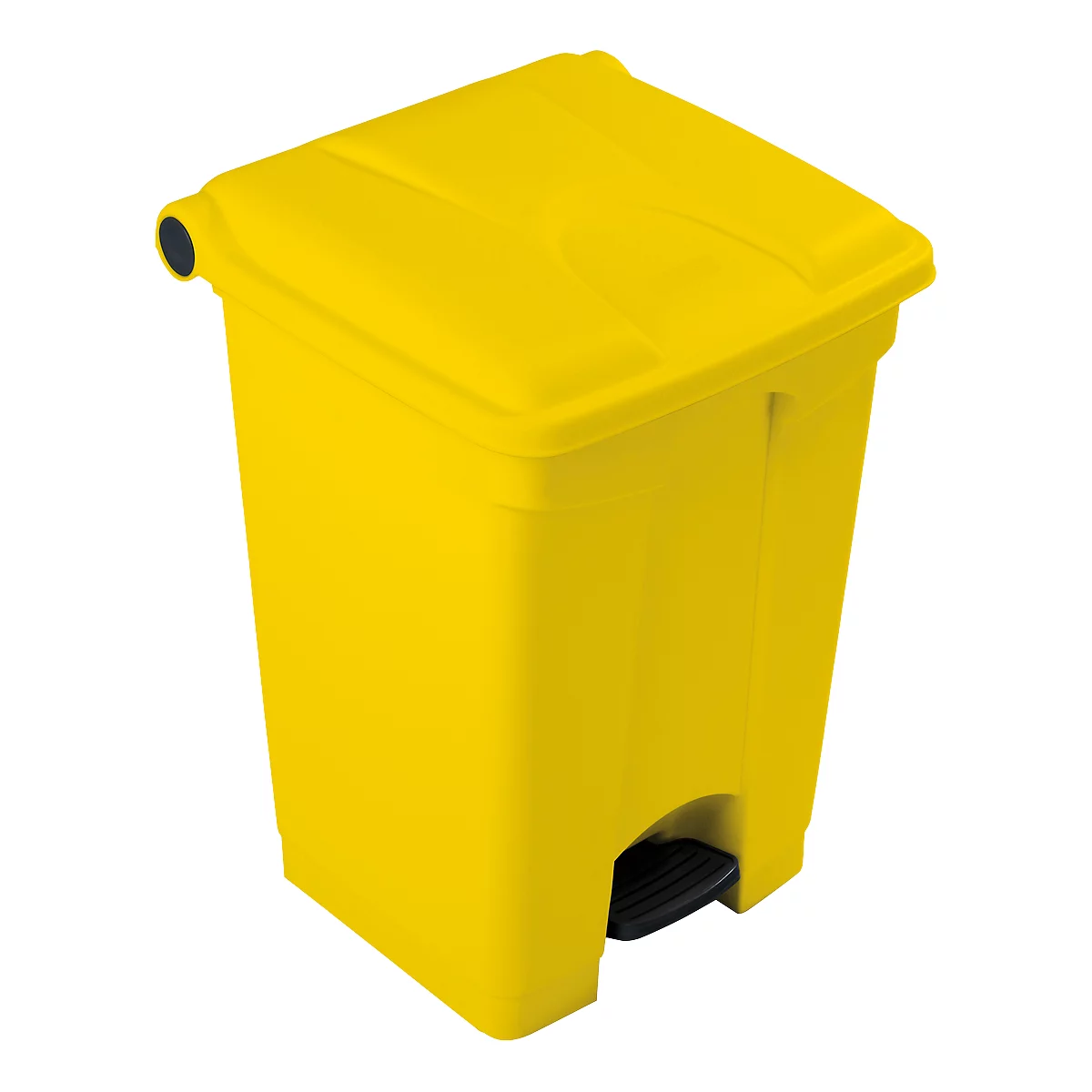 Collecteur de déchets à pédale en polyéthylène 45 L, jaune