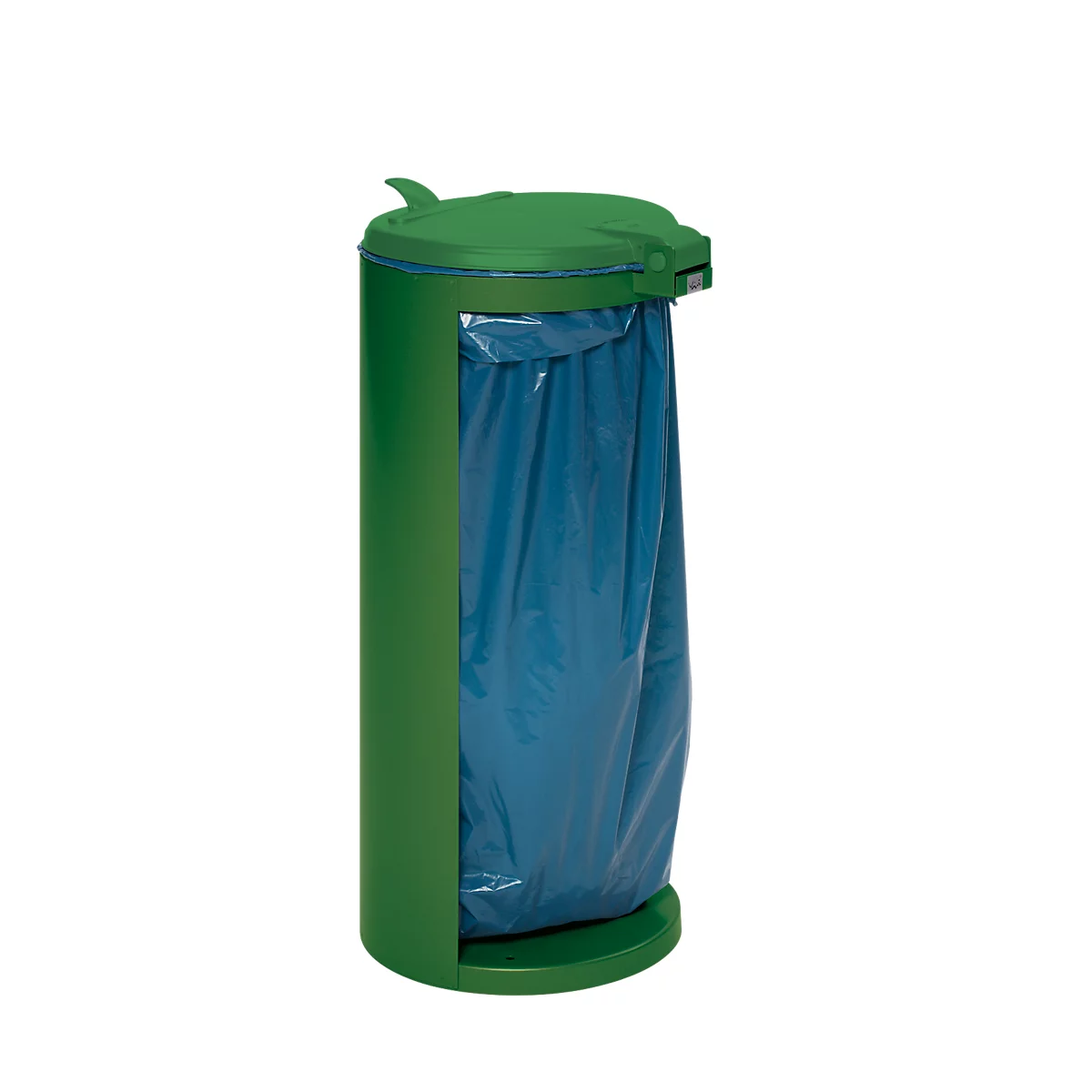 Collecteur de déchets avec ouverture arrière, vert, poids 8,75 kg