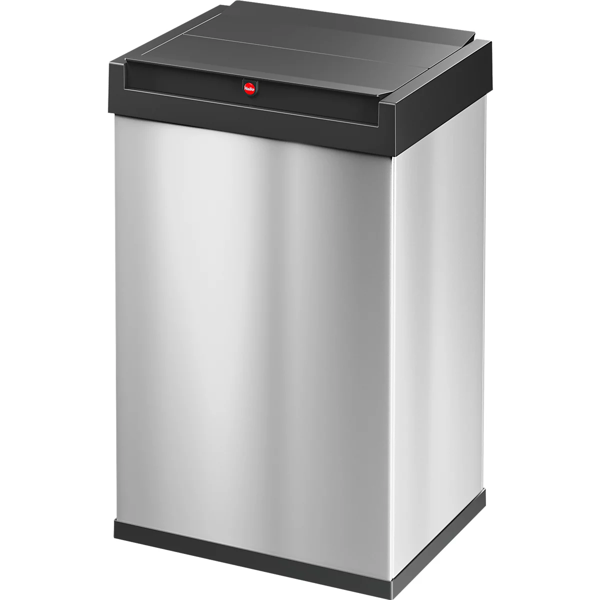 Collecteur de déchets Big-Box Swing L Hailo, 35 L, rectangulaire, couvercle basculant, inox