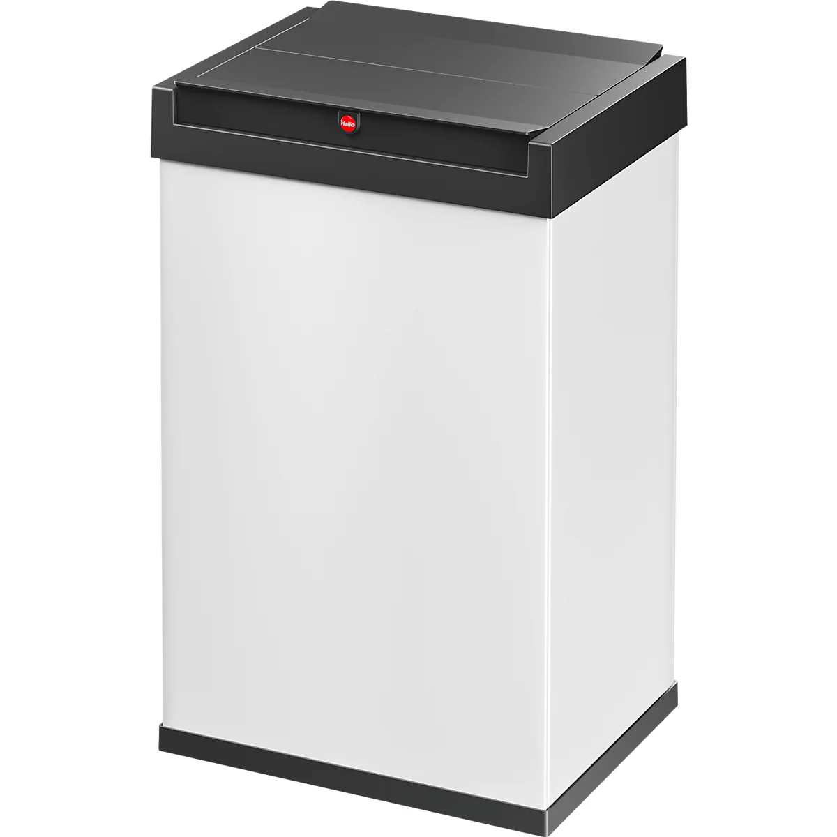 Collecteur de déchets Big-Box Swing L Hailo, 35 L, rectangulaire, couvercle basculant, tôle d'acier, blanc