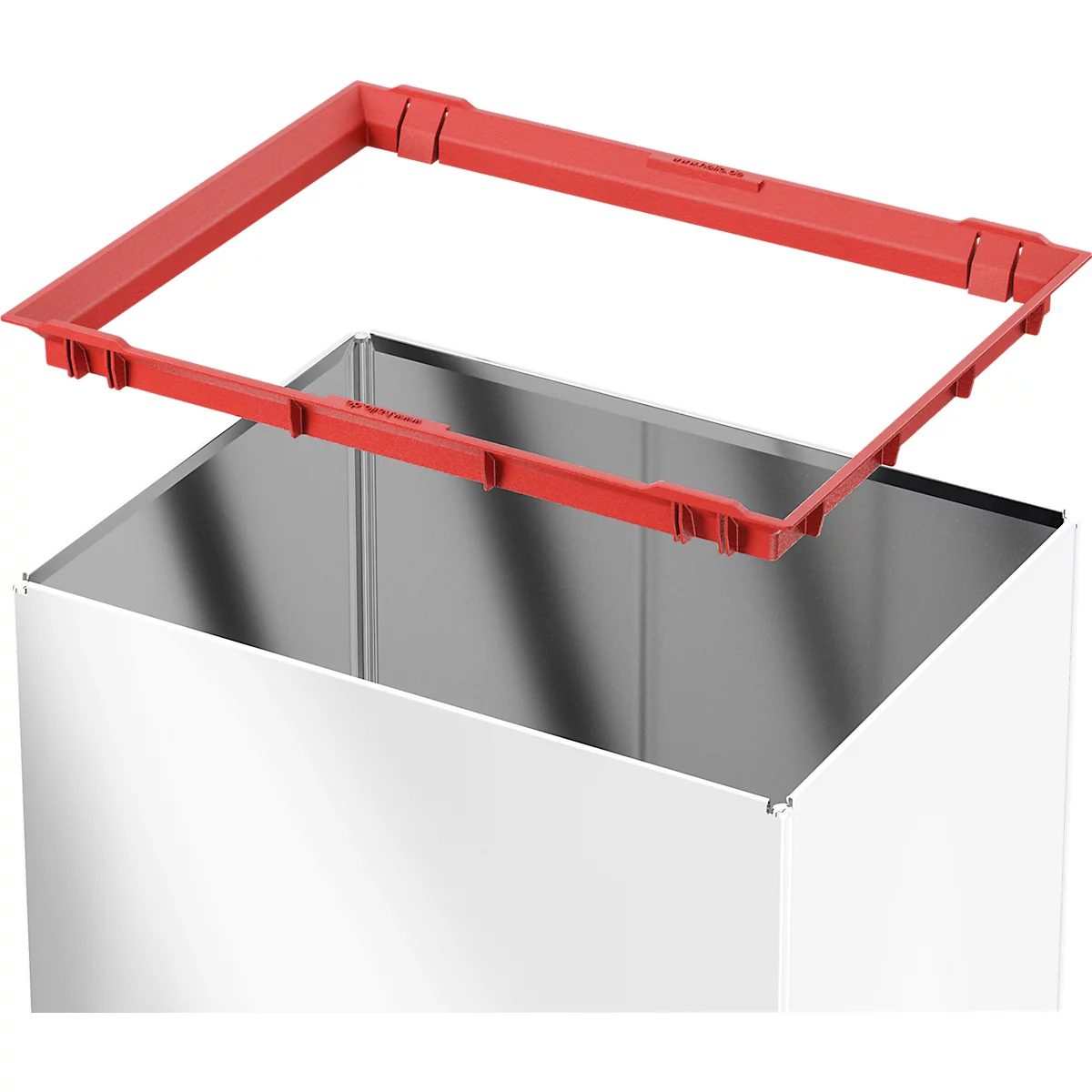 Collecteur de déchets Big-Box Swing L Hailo, 35 L, rectangulaire, couvercle basculant, tôle d'acier, blanc