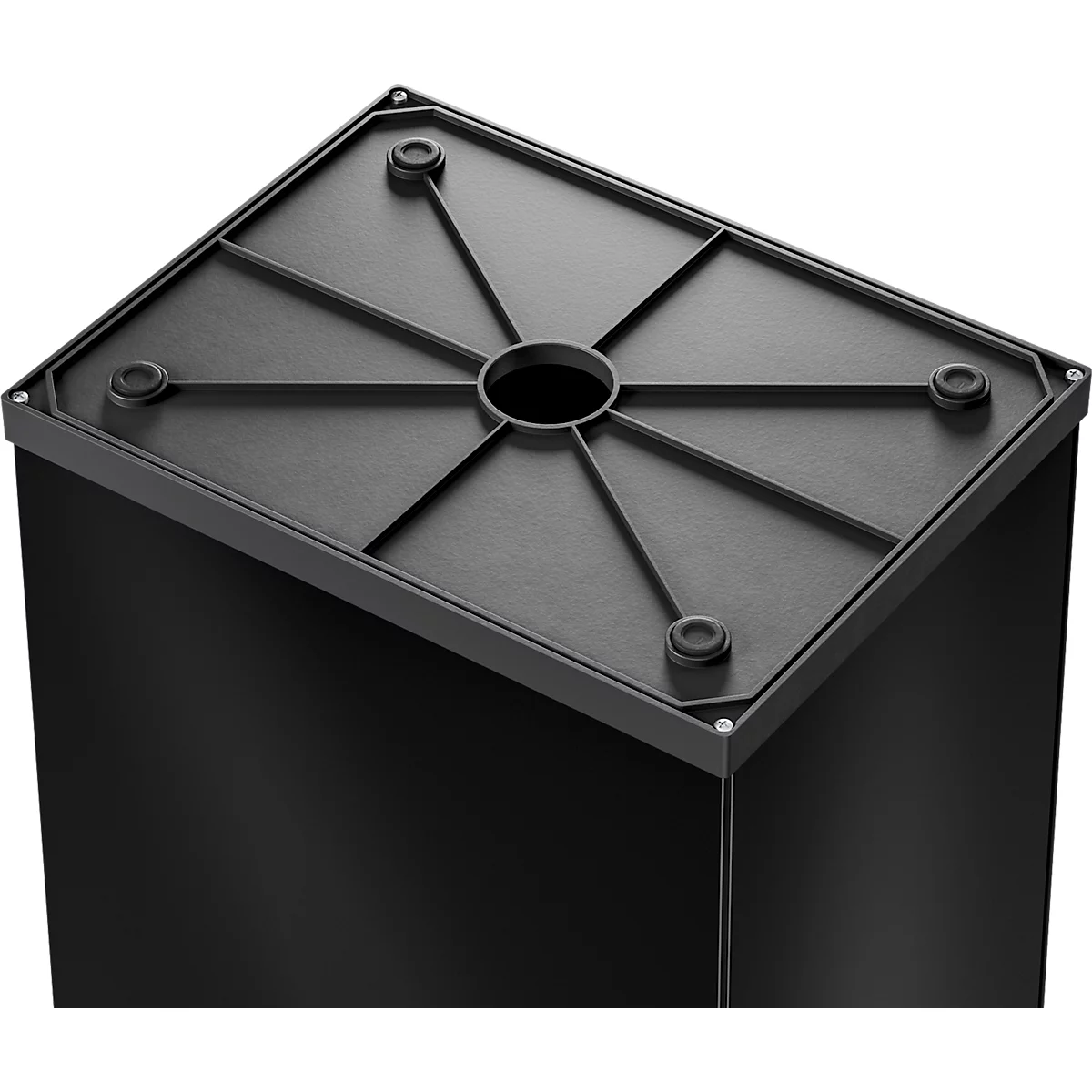 Collecteur de déchets Big-Box Swing L Hailo, 35 L, rectangulaire, couvercle basculant, tôle d'acier, noir