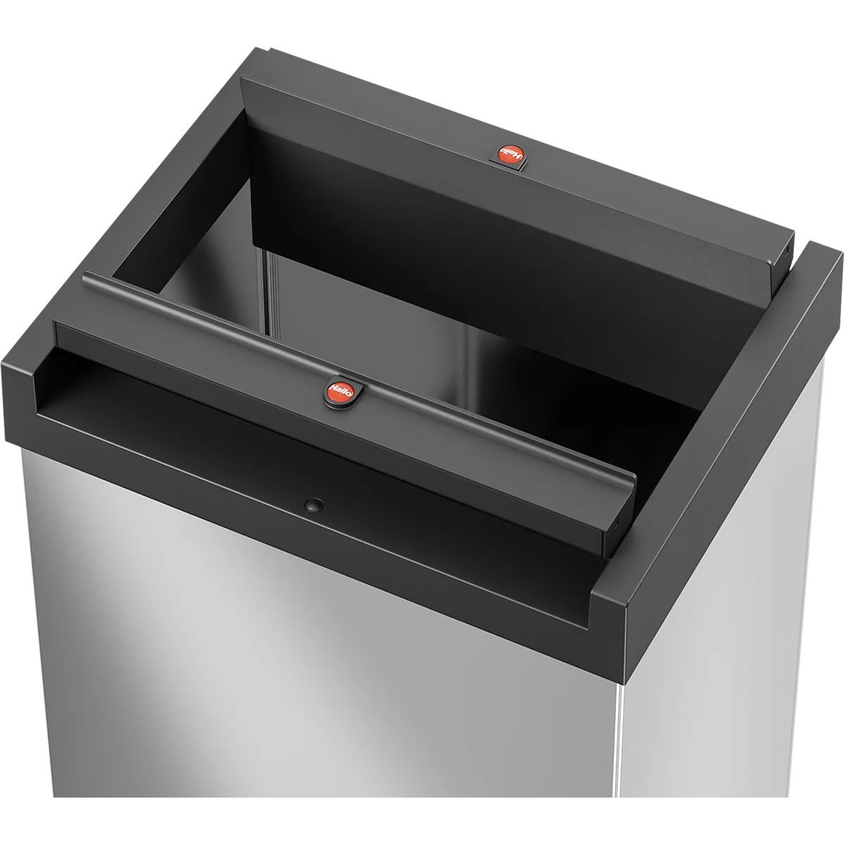 Collecteur de déchets Big-Box Swing XL Hailo, 52 L, rectangulaire, couvercle basculant, inox