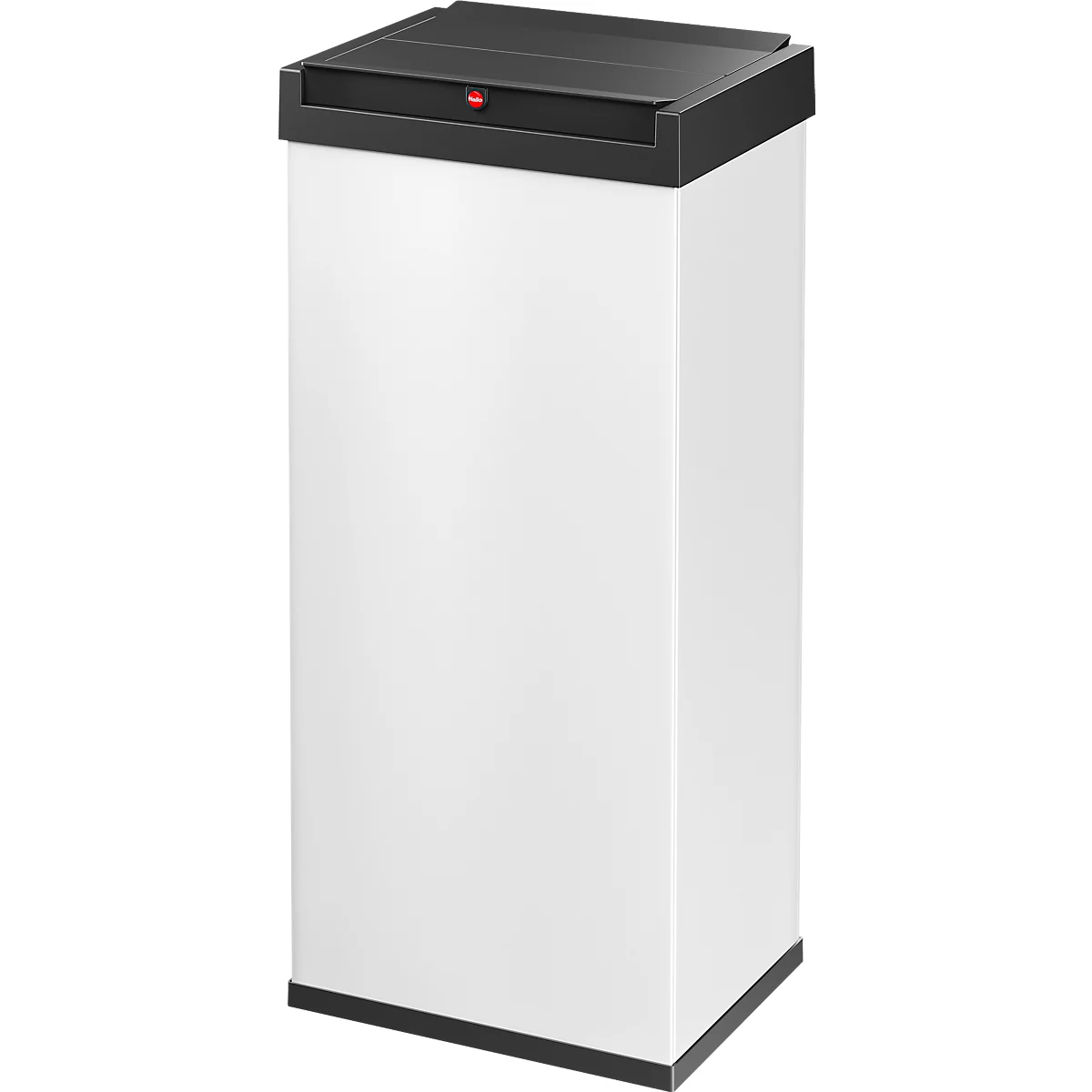 Collecteur de déchets Big-Box Swing XL Hailo, 52 L, rectangulaire, couvercle basculant, tôle d'acier, blanc