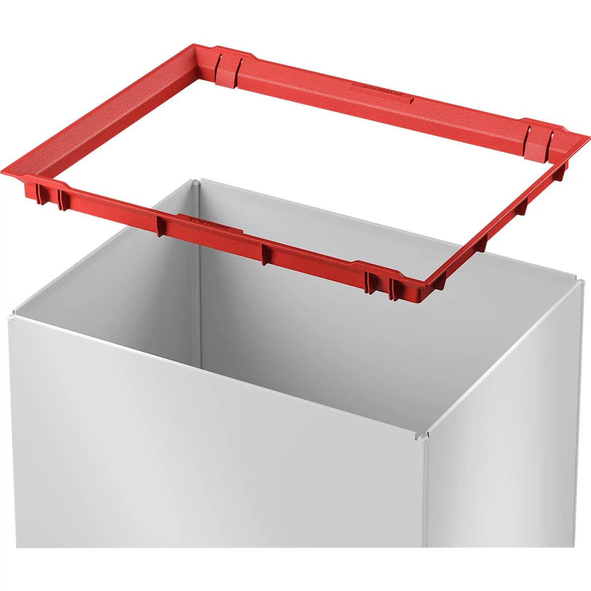 Collecteur de déchets Big-Box Swing XL Hailo, 52 L, rectangulaire, couvercle basculant, tôle d'acier, blanc