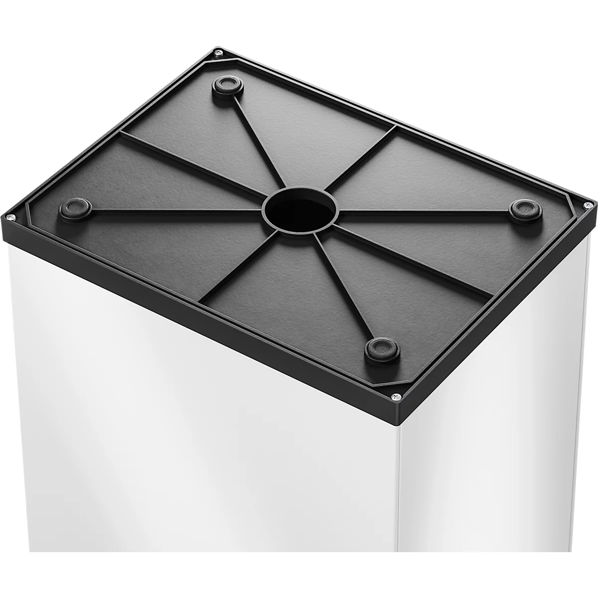 Collecteur de déchets Big-Box Swing XL Hailo, 52 L, rectangulaire, couvercle basculant, tôle d'acier, blanc