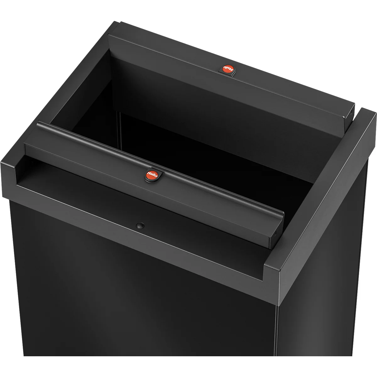 Collecteur de déchets Big-Box Swing XL Hailo, 52 L, rectangulaire, couvercle basculant, tôle d'acier, noir