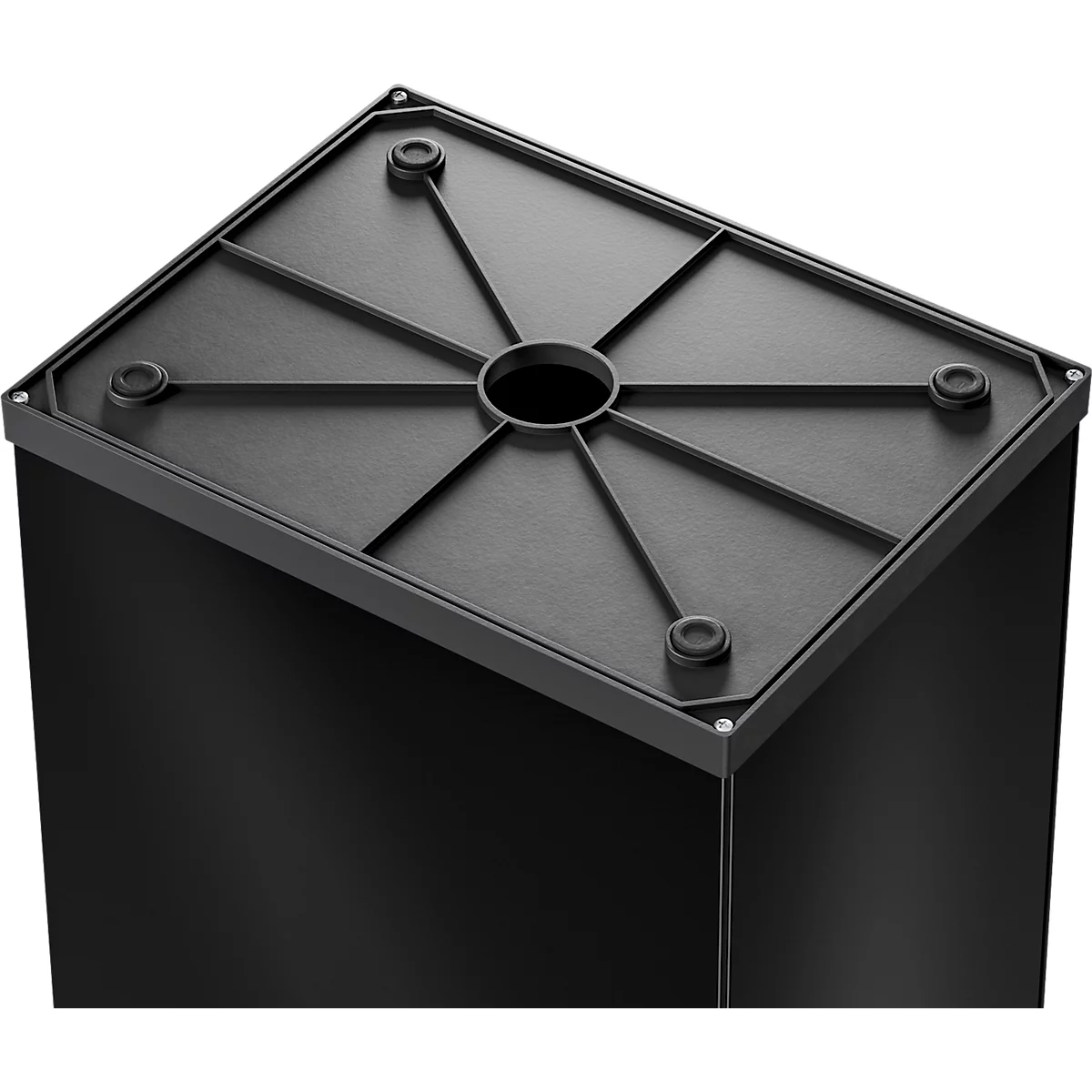 Collecteur de déchets Big-Box Swing XL Hailo, 52 L, rectangulaire, couvercle basculant, tôle d'acier, noir