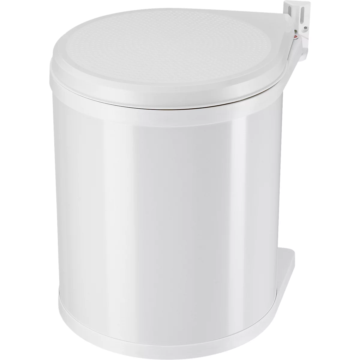 Collecteur de déchets Compact-Box M Hailo, 15 L, rond, couvercle pivotant-basculant, tôle d'acier, blanc