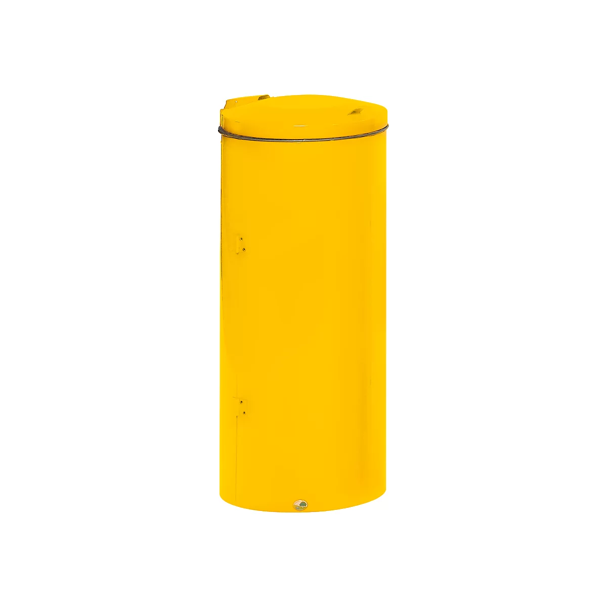 Poubelle extérieure 120L en tôle et inox Choix couleur couvercle Jaune