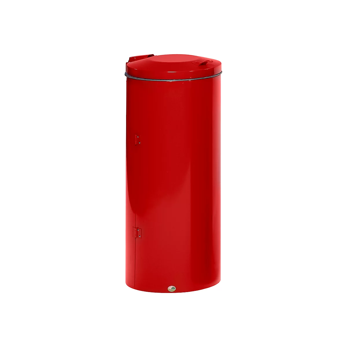 Collecteur de déchets double battant compacte VAR, pour sacs poubelle de 120 l, avec poignée et couvercle, ignifuge, rouge feu