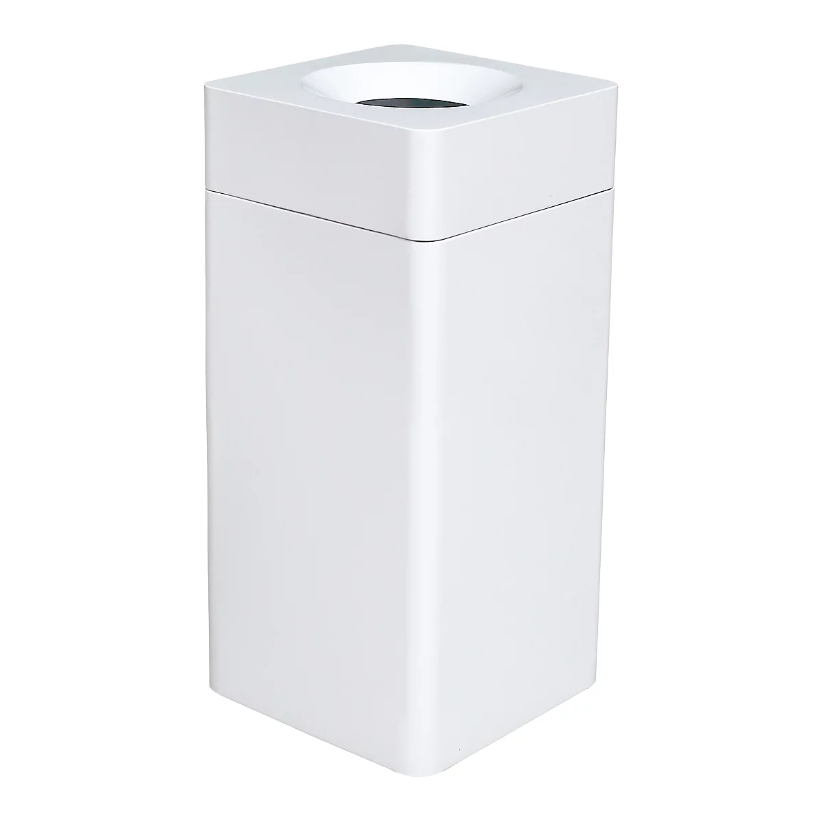 Collecteur de déchets Orgavente, acier, volume 40 L, rectangulaire, l. 350 x P 350 x H 790 mm, bac autoextinguible, blanc