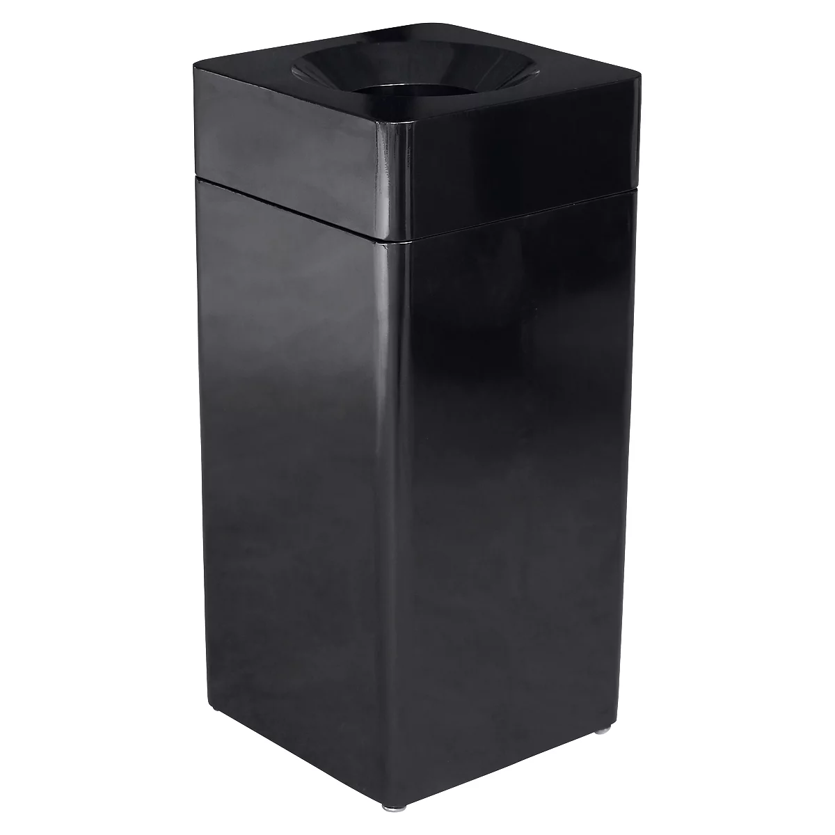 Collecteur de déchets Orgavente, acier, volume 40 L, rectangulaire, l. 350 x P 350 x H 790 mm, bac autoextinguible, noir