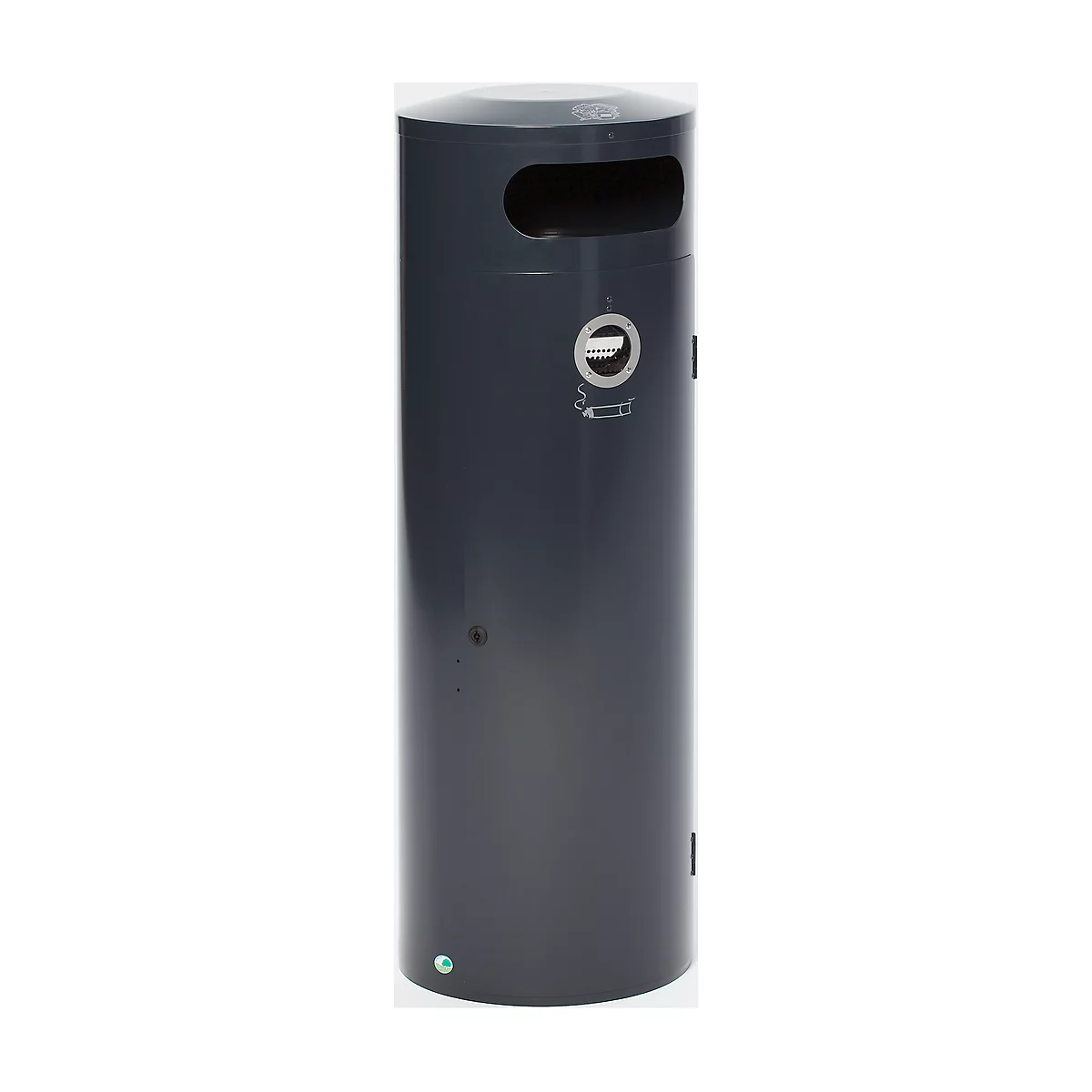 Collecteur de déchets VAR KS 90, rond, volume 90 l, avec cendrier intérieur, verrouillable, autoextinguible, avec seau intérieur, tôle d'acier, anthracite