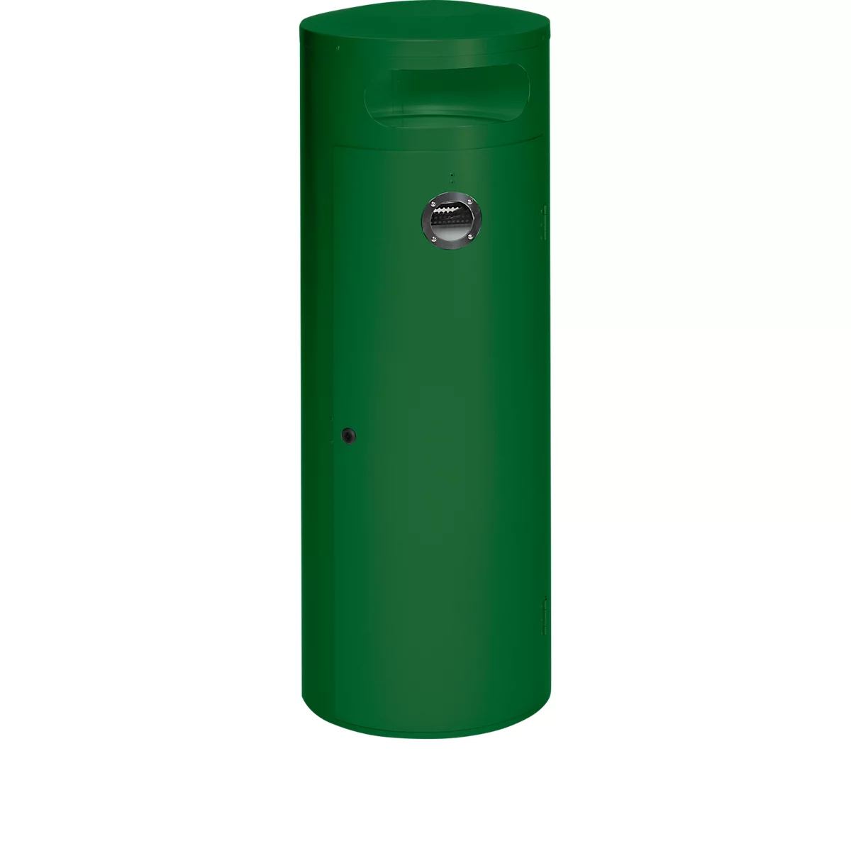 Collecteur de déchets VAR KS 90, rond, volume 90 l, avec cendrier intérieur, verrouillable, autoextinguible, avec seau intérieur, tôle d'acier, vert mousse