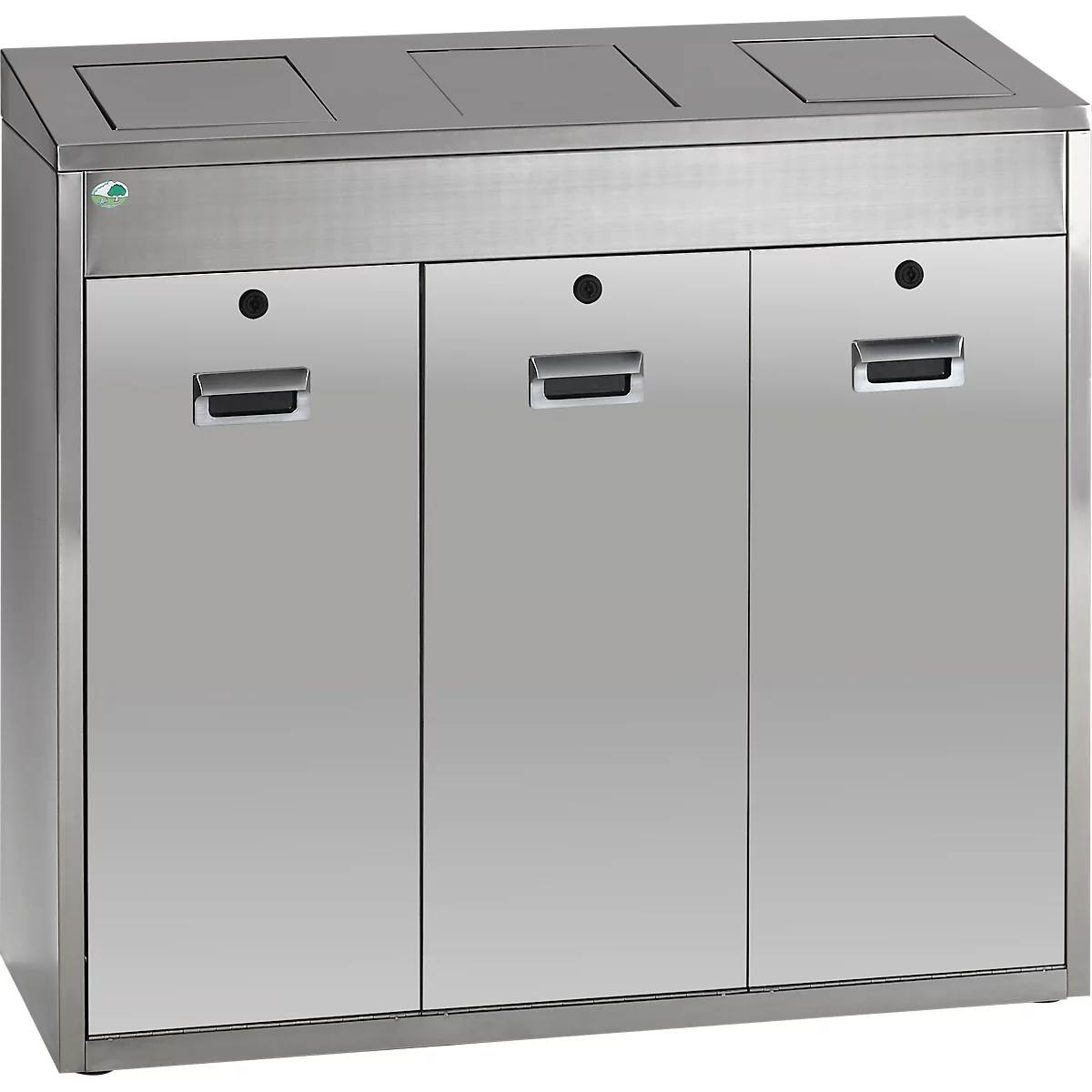 Poubelle tri sélectif 3 portes en inox