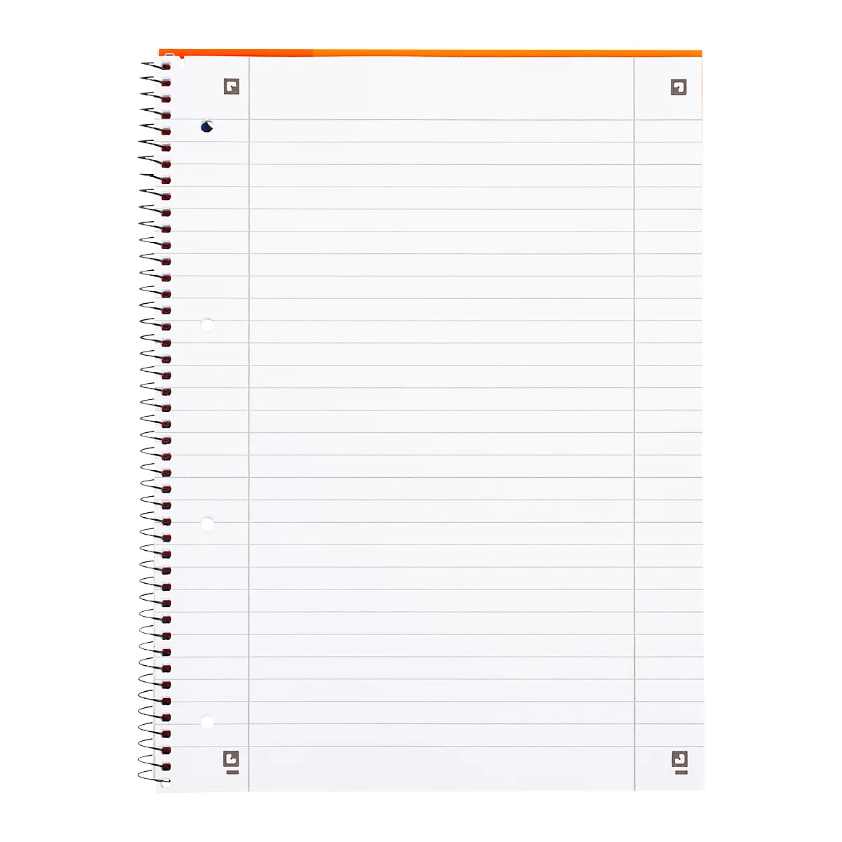 Collegeblock Oxford A4+, 80 feuilles, 90g/m², 4x perforé, marge droite et gauche, ligné, 10 pces
