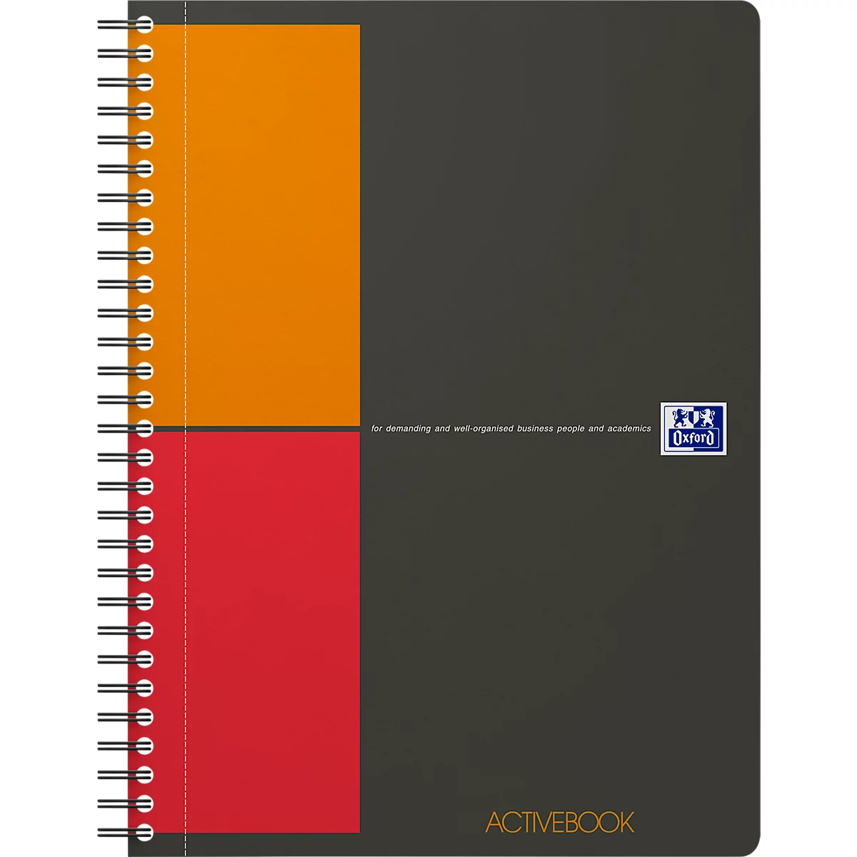 Collegeblock Oxford International Activebook, 80 Seiten, DIN B5, kariert, mit Rand, Optik Paper®, Doppelspiralbindung