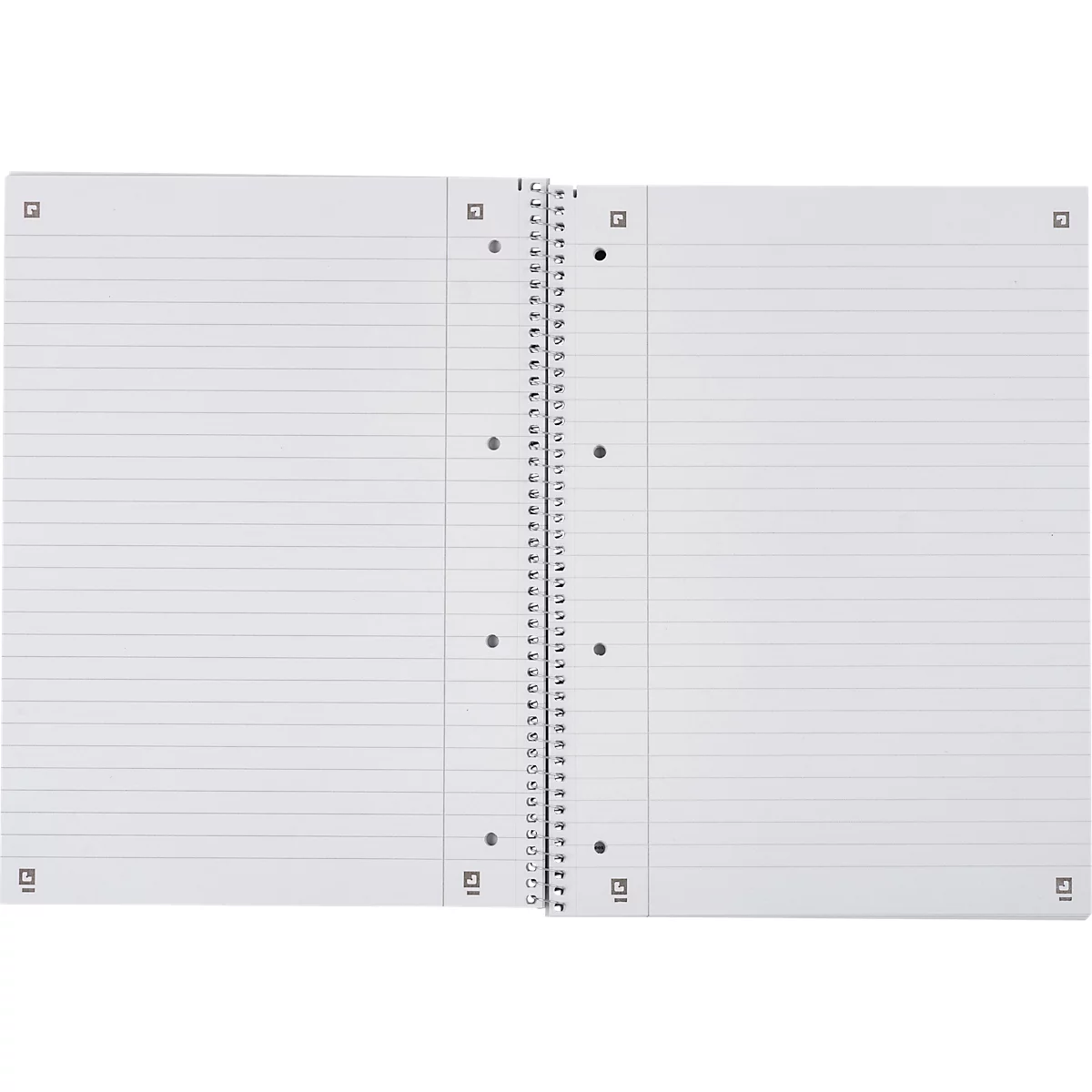 Collegeblock Oxford Recycling, 80 Blatt, DIN A4+, 90 g/m², 4fach gelocht, Spiralbindung, OPTIK PAPER®, mikroperforiert, liniert, Rand links, blau