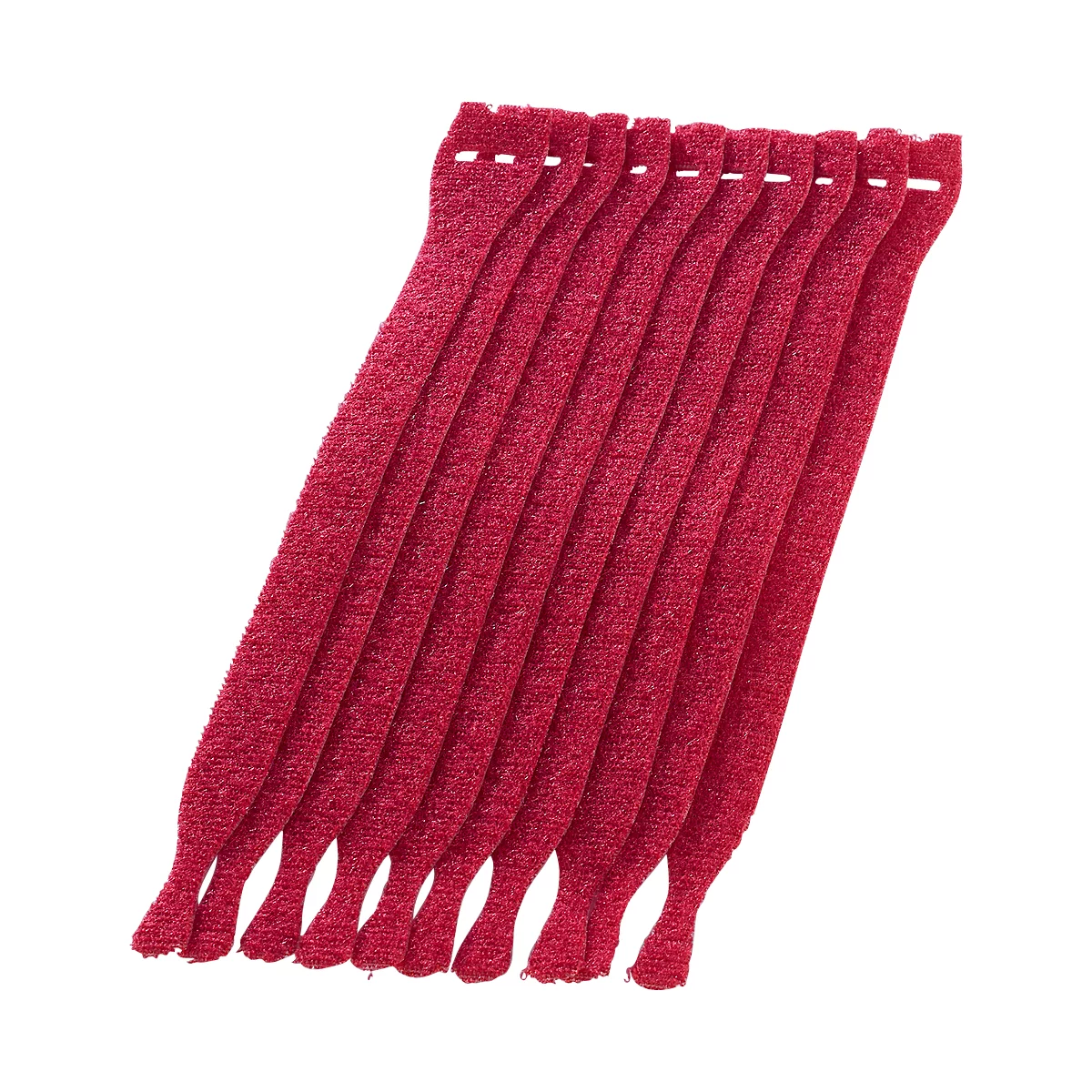 Collier de serrage, bande autogrippante, l. 12,5 x L 200 mm,rouge, 10 p.