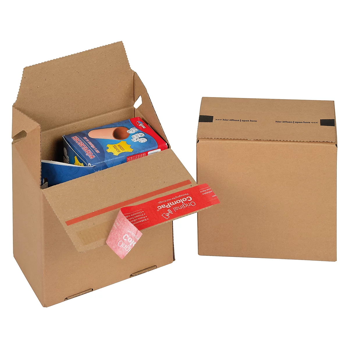 ColomPac Faltkarton Eurobox S, Selbstklebeverschluss & Aufreißfaden, Z-Faltung, kombinierbar mit Euro-Paletten, außen L 150 x B 100 x H 150 mm, innen B 95 mm, 20 Stück, Wellpappe, braun