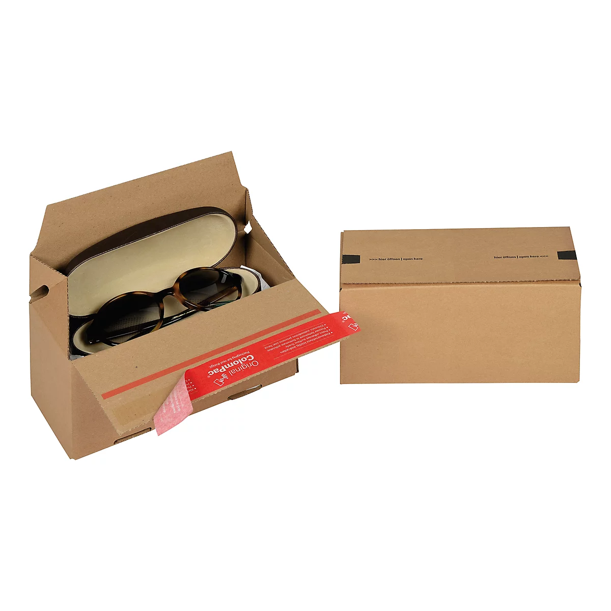 ColomPac Faltkarton Eurobox S, Selbstklebeverschluss & Aufreißfaden, Z-Faltung, kombinierbar mit Euro-Paletten, außen L 200 x B 150 x H 100 mm, innen B 145 mm, 20 Stück, Wellpappe, braun