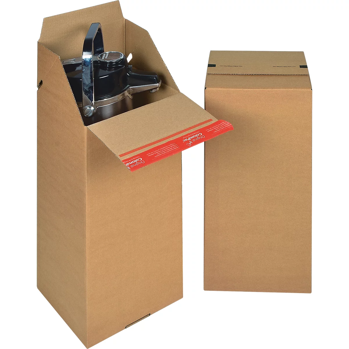 ColomPac Faltkarton Eurobox S, Selbstklebeverschluss & Aufreißfaden, Z-Faltung, kombinierbar mit Euro-Paletten, außen L 200 x B 200 x H 400 mm, innen B 194 mm, 20 Stück, Wellpappe, braun