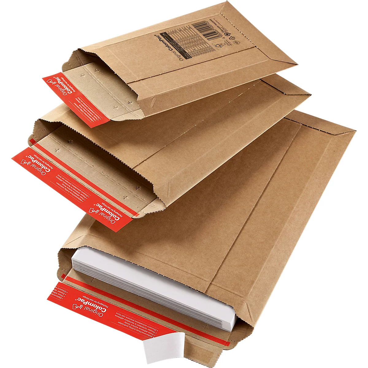 ColomPac verzendzak van golfkarton, geoptimaliseerd voor DHL, 250 x 350 x 80 mm, 20 stuks