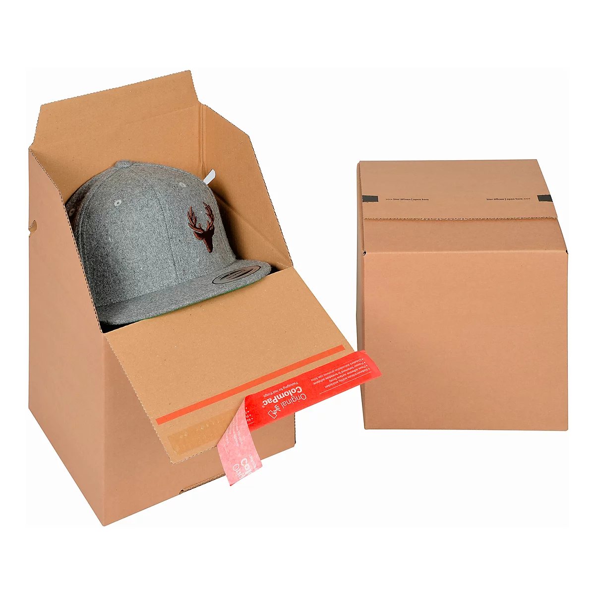 ColomPac vouwdoos Eurobox S, zelfklevende sluiting &amp; afscheurgaren, Z-vouw, combineerbaar met Euro palletten, buitenkant L 200 x B 200 x H 200 mm, binnenkant B 194 mm, 10 stuks, golfkarton, bruin