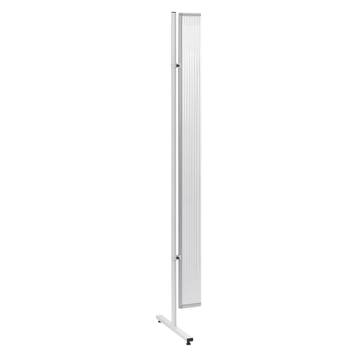 Tableau blanc blanc, autoportant avec un cadre blanc, vertical avec base et support.