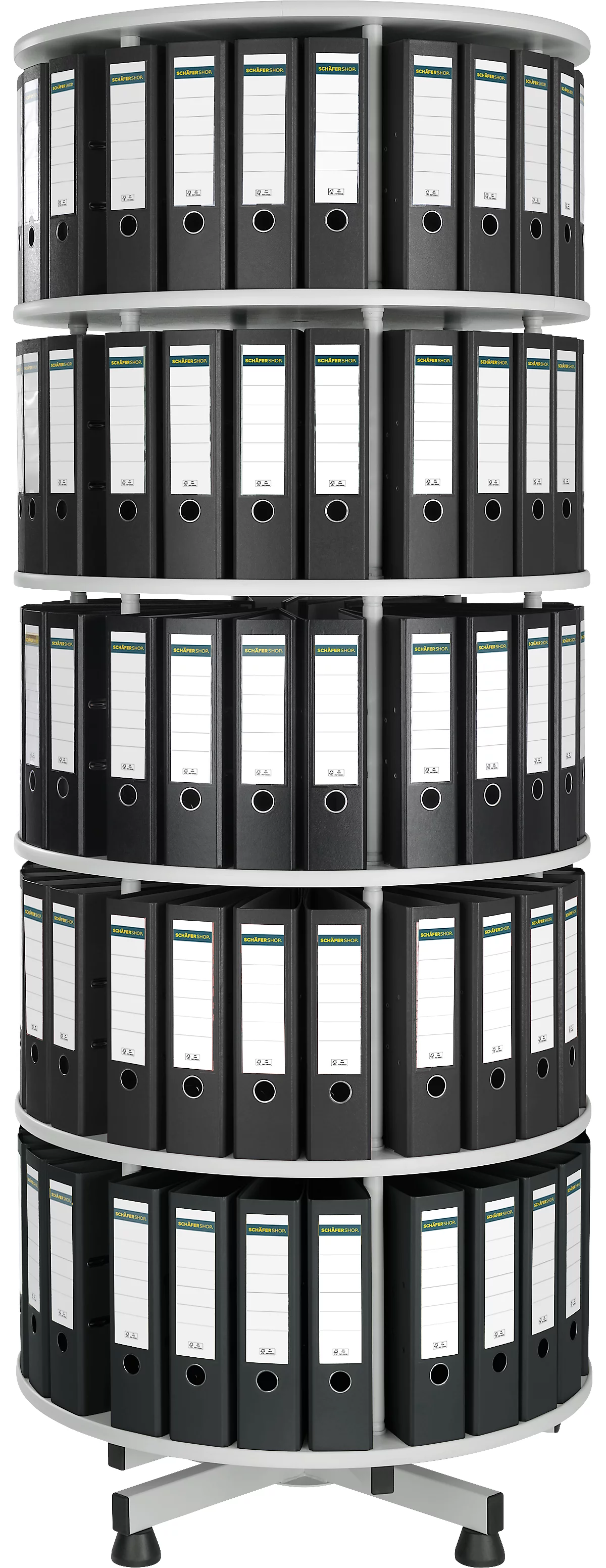 Columna de archivo giratoria de 5 niveles + 40 archivadores de palanca Schäfer Shop Select DIN A4, 80 mm negro GRATIS