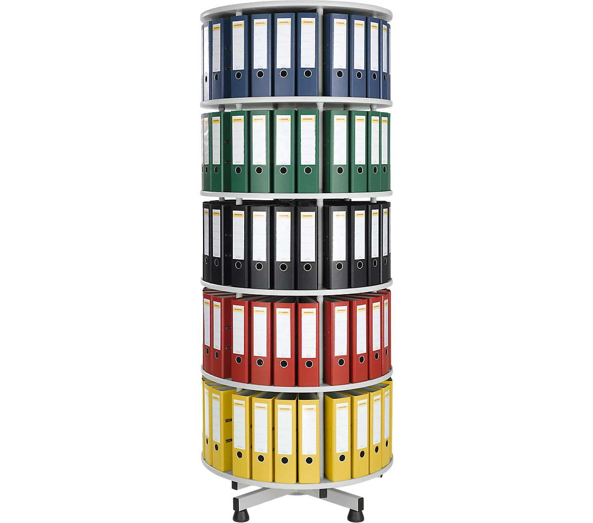 Columna giratoria de archivadores de 5 pisos, sin archivadores, Al 2020 mm