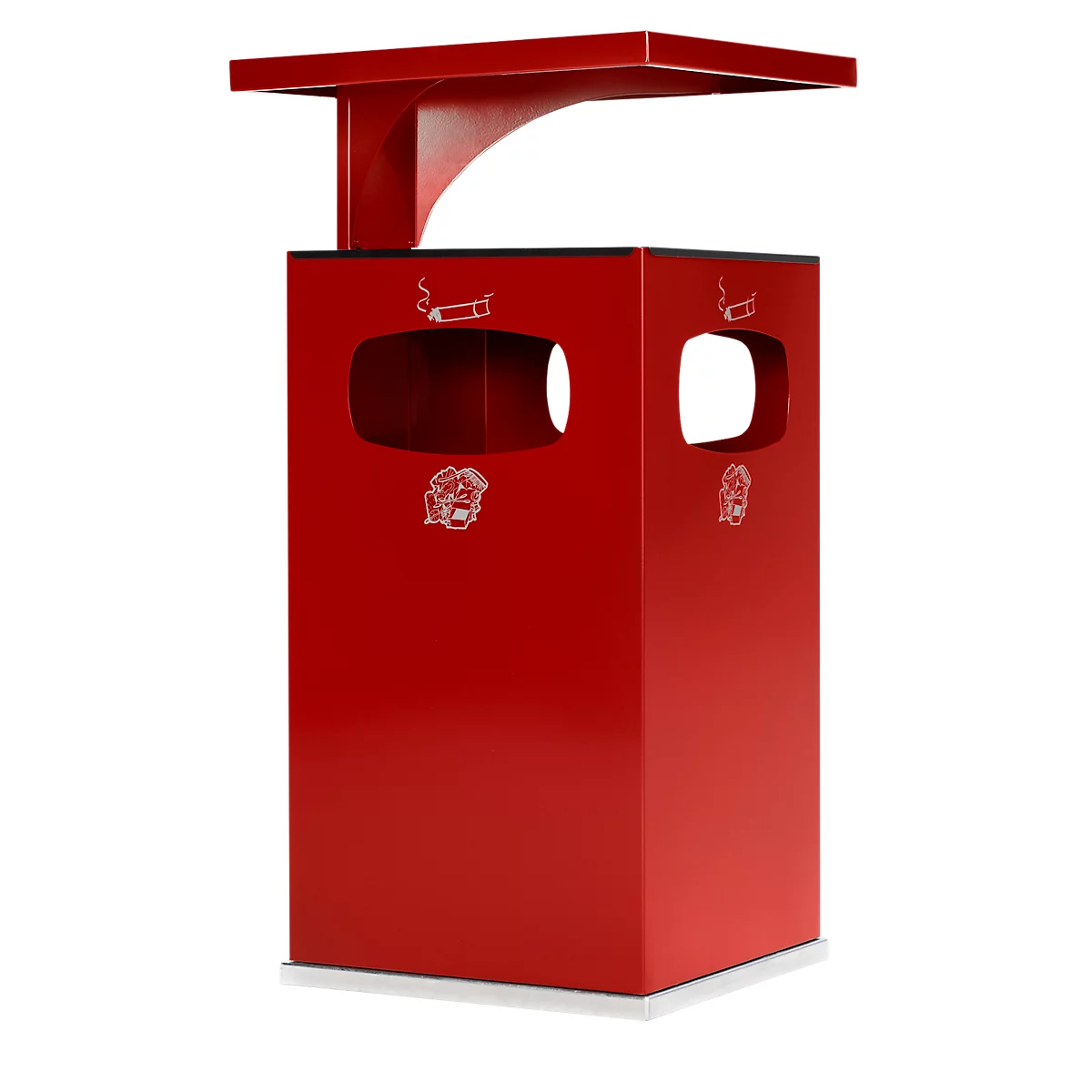 Combi-asbak B42, met dak, incl. binnenwerk, rood