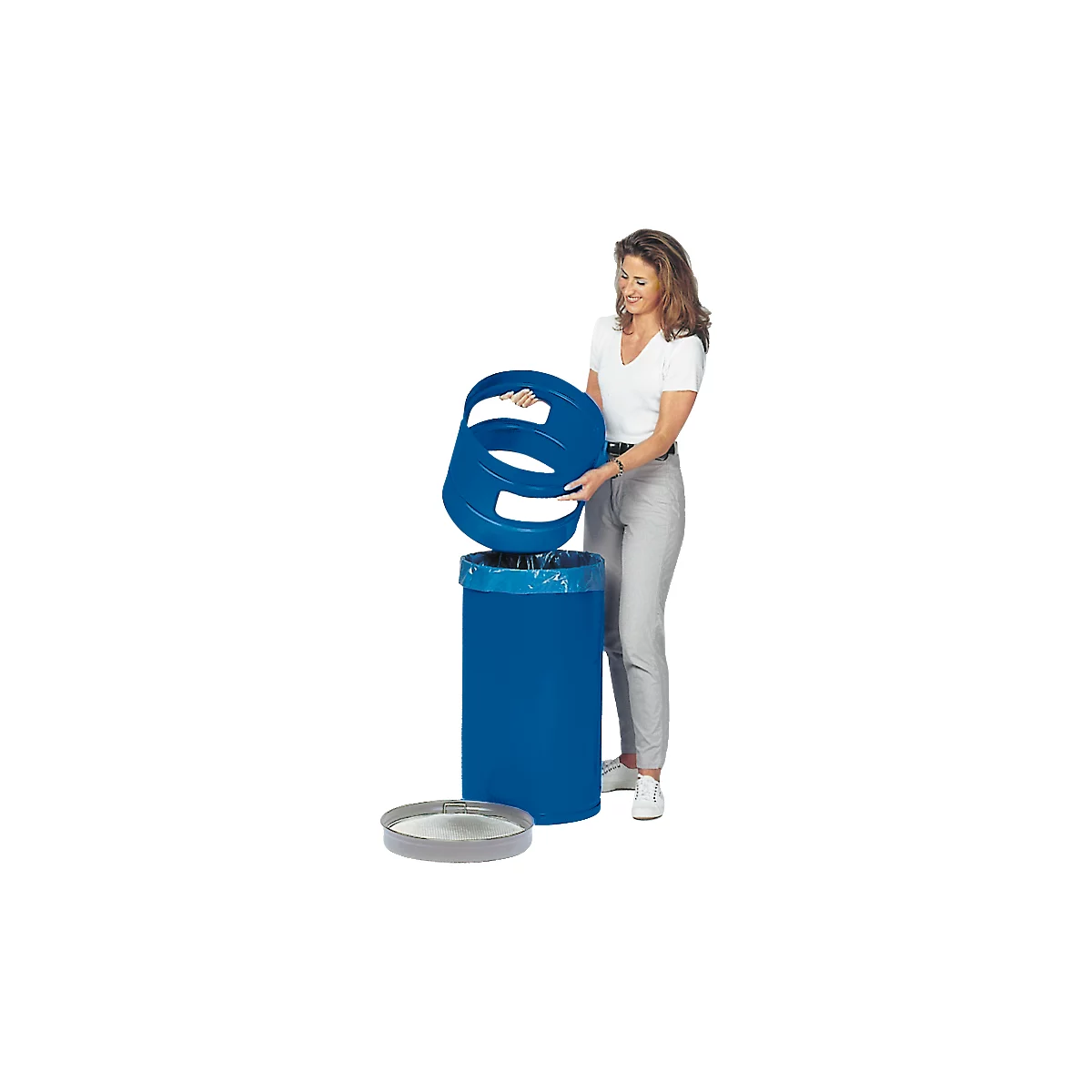 Combi-asbak H 100, gentiaanblauw