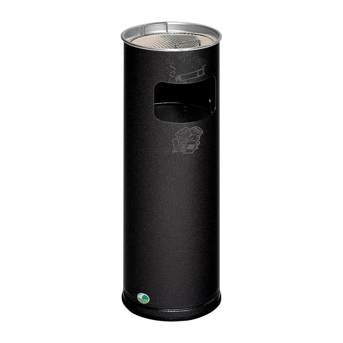 Combi-asbak, H 660 mm, antiek/zilver