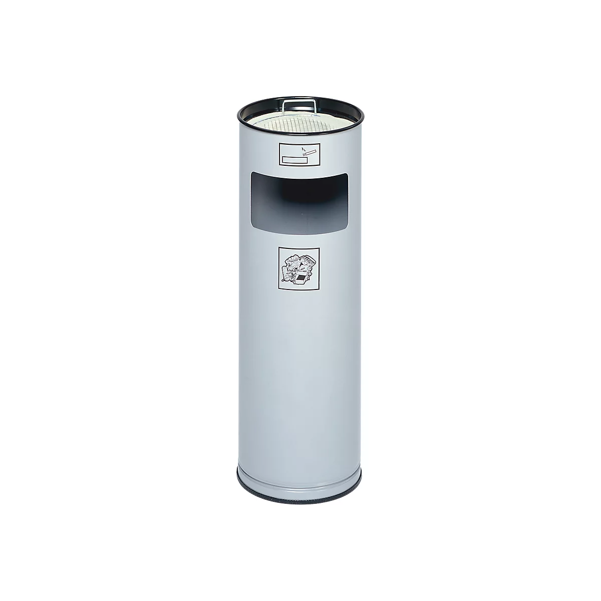 Combi-asbak, H 660 mm, zilver