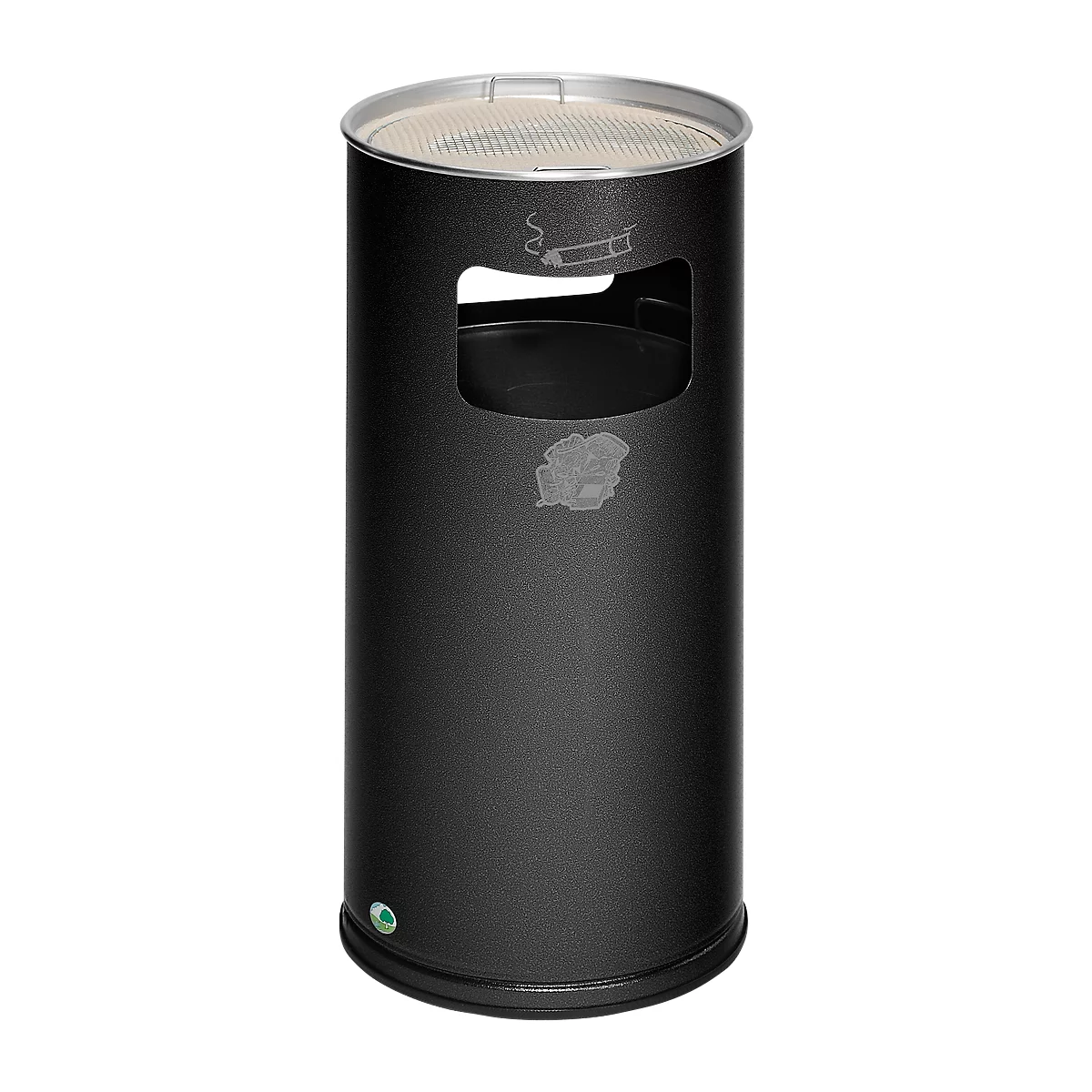 Combi-asbak, H 700 mm, antiek/zilver