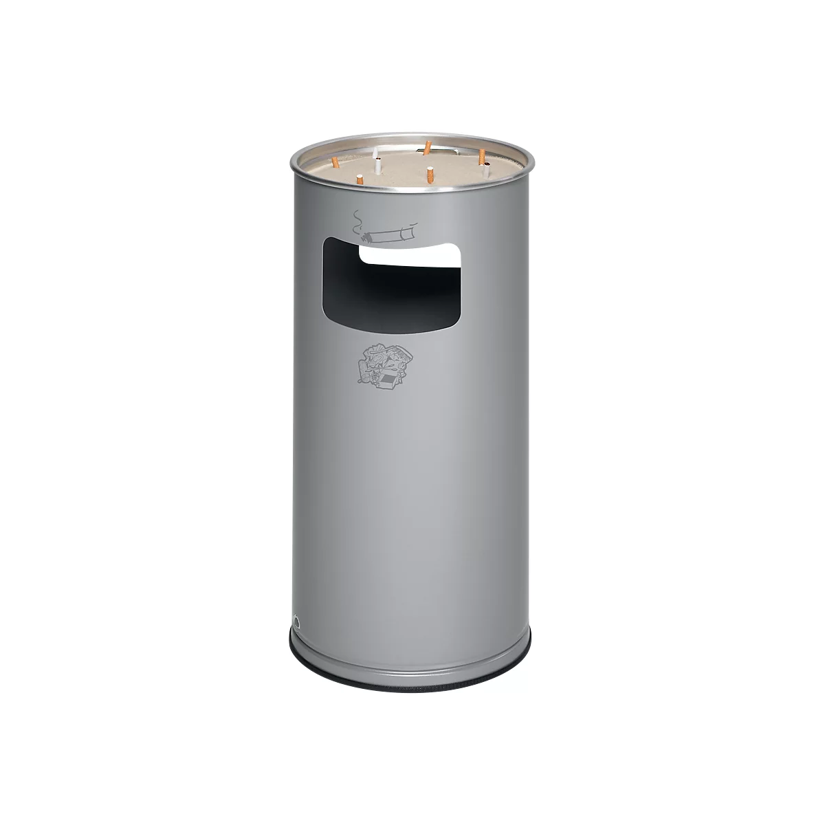 Combi-asbak, H 700 mm, zilver